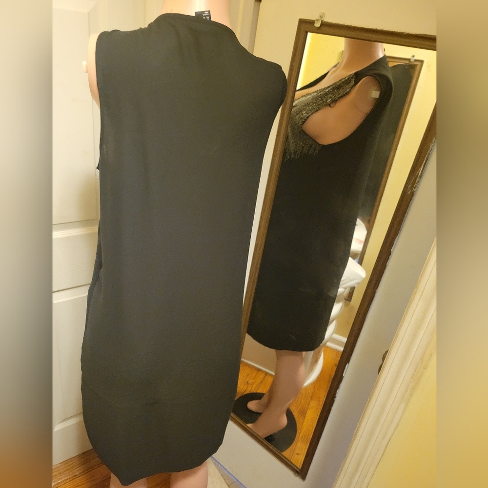 H&M Women's Black Silver Sequin Embellished Pullover Dress Size 14 - Picture 10 of 14
